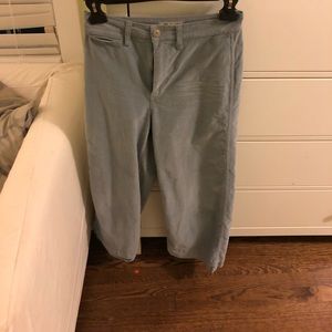 Madewell blue velvet size 26 crop wide leg pants